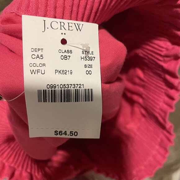 NWT $65 J Crew Pink Scalloped Hem Mini Skirt Size 00 Elastic Waistband Stretch - Picture 3 of 6